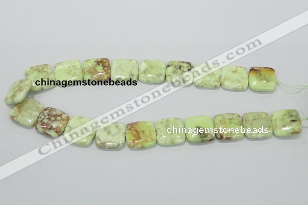 CLE39 15.5 inches 20*20mm square lemon turquoise beads wholesale