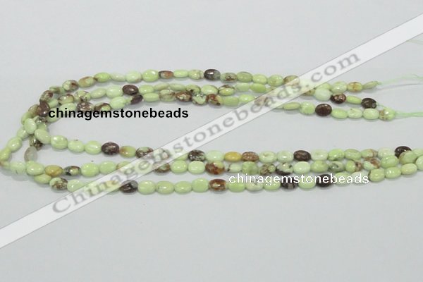 CLE45 15.5 inches 6*8mm oval lemon turquoise beads wholesale