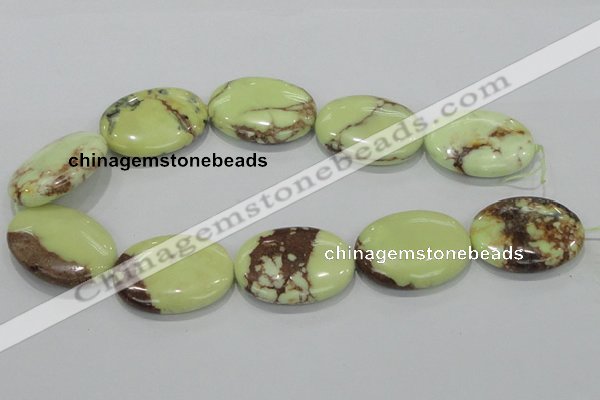 CLE48 15.5 inches 30*40mm oval lemon turquoise beads wholesale