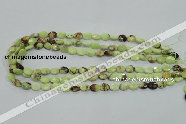 CLE53 15.5 inches 8*10mm faceted oval lemon turquoise beads