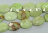 CLE54 15.5 inches 10*14mm faceted oval lemon turquoise beads