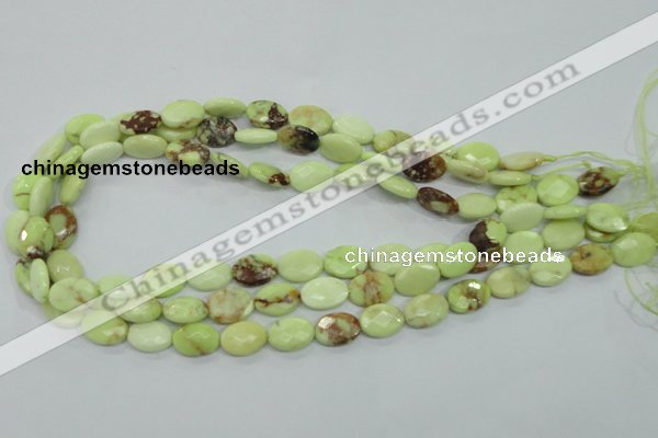 CLE54 15.5 inches 10*14mm faceted oval lemon turquoise beads