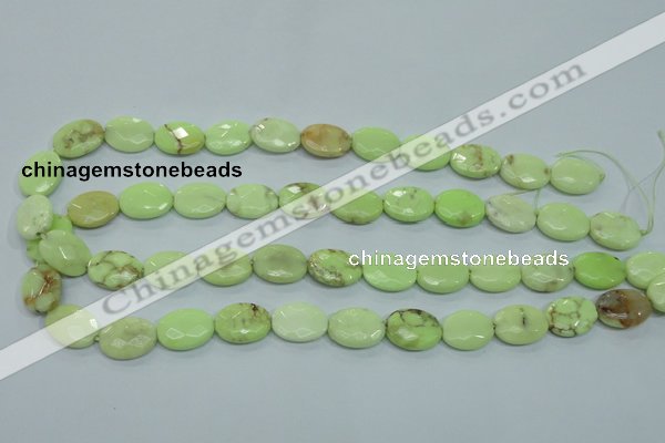 CLE55 15.5 inches 12*16mm faceted oval lemon turquoise beads