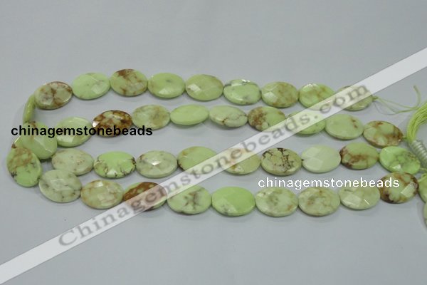 CLE56 15.5 inches 15*20mm faceted oval lemon turquoise beads