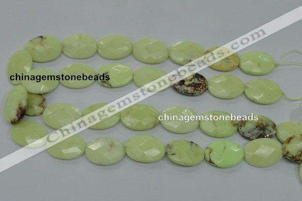 CLE57 15.5 inches 18*25mm faceted oval lemon turquoise beads