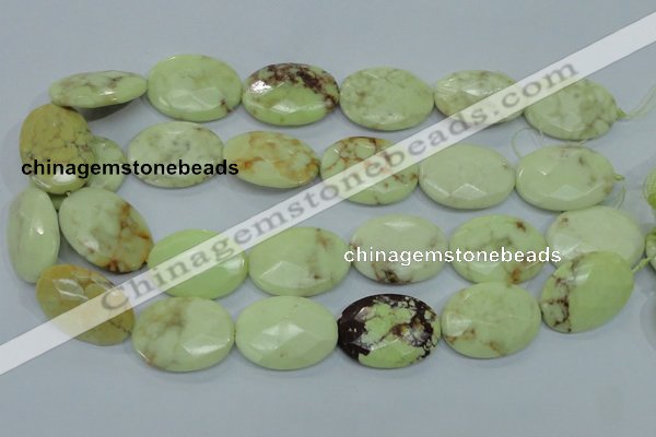 CLE58 15.5 inches 22*30mm faceted oval lemon turquoise beads