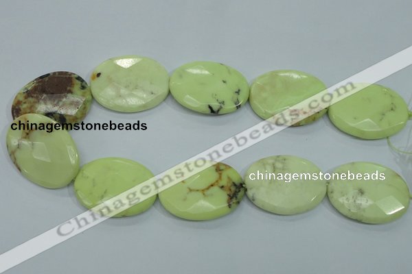 CLE59 15.5 inches 30*40mm faceted oval lemon turquoise beads