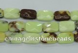 CLE62 15.5 inches 8*12mm faceted rectangle lemon turquoise beads