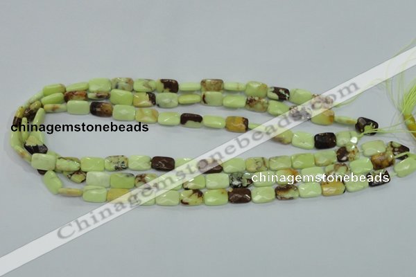 CLE62 15.5 inches 8*12mm faceted rectangle lemon turquoise beads