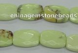 CLE63 15.5 inches 13*18mm faceted rectangle lemon turquoise beads