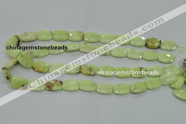 CLE63 15.5 inches 13*18mm faceted rectangle lemon turquoise beads