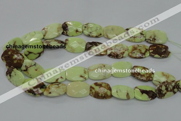 CLE64 15.5 inches 18*25mm faceted rectangle lemon turquoise beads