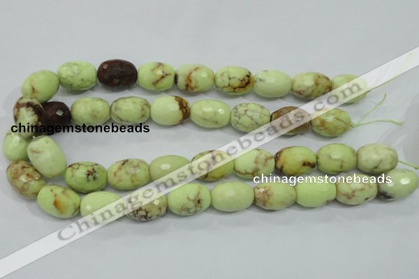 CLE71 15.5 inches 15*20mm faceted rice lemon turquoise beads