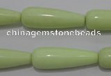 CLE77 15.5 inches 10*30mm teardrop lemon turquoise beads