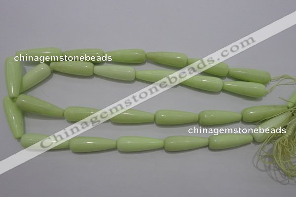 CLE77 15.5 inches 10*30mm teardrop lemon turquoise beads