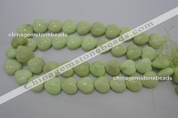 CLE81 15.5 inches 20*20mm heart lemon turquoise beads