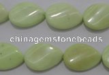 CLE83 15.5 inches 13*18mm twisted flat teardrop lemon turquoise beads