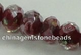 CLG02 12 inches 6*8mm faceted rondelle handmade lampwork beads