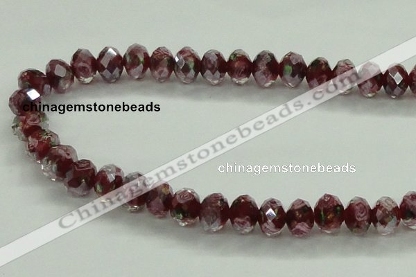 CLG02 12 inches 6*8mm faceted rondelle handmade lampwork beads