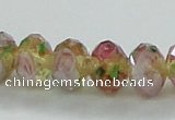 CLG03 12 inches 6*8mm faceted rondelle handmade lampwork beads