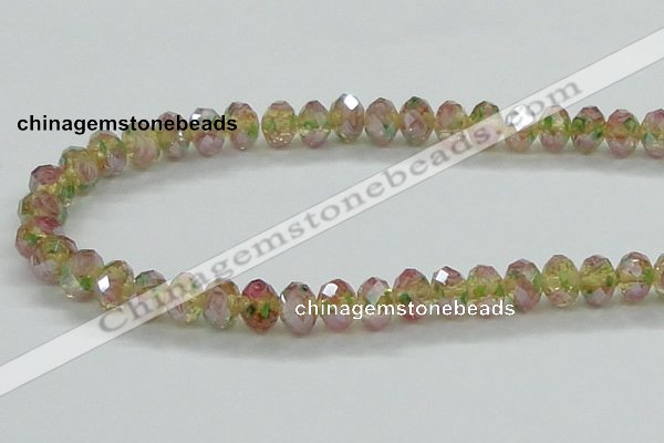 CLG03 12 inches 6*8mm faceted rondelle handmade lampwork beads