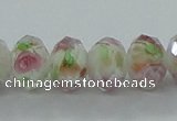 CLG04 12 inches 6*8mm faceted rondelle handmade lampwork beads