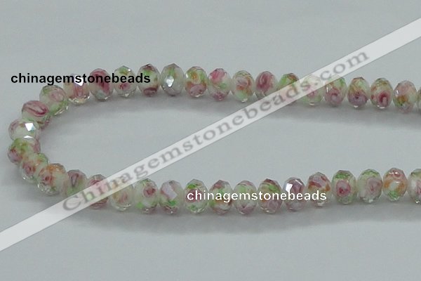 CLG04 12 inches 6*8mm faceted rondelle handmade lampwork beads