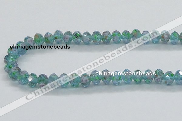 CLG05 12 inches 6*8mm faceted rondelle handmade lampwork beads