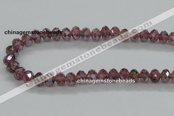 CLG06 12 inches 6*8mm faceted rondelle handmade lampwork beads