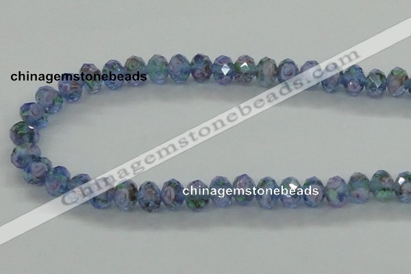 CLG07 12 inches 6*8mm faceted rondelle handmade lampwork beads