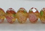 CLG08 12 inches 6*8mm faceted rondelle handmade lampwork beads