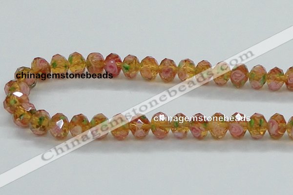 CLG08 12 inches 6*8mm faceted rondelle handmade lampwork beads