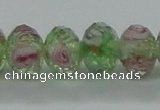 CLG09 12 inches 6*8mm faceted rondelle handmade lampwork beads