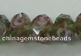 CLG10 12 inches 6*8mm faceted rondelle handmade lampwork beads