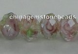 CLG11 12 inches 6*8mm faceted rondelle handmade lampwork beads