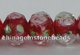 CLG12 13.5 inches 9*12mm faceted rondelle handmade lampwork beads