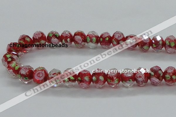 CLG12 13.5 inches 9*12mm faceted rondelle handmade lampwork beads