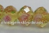 CLG14 13.5 inches 9*12mm faceted rondelle handmade lampwork beads