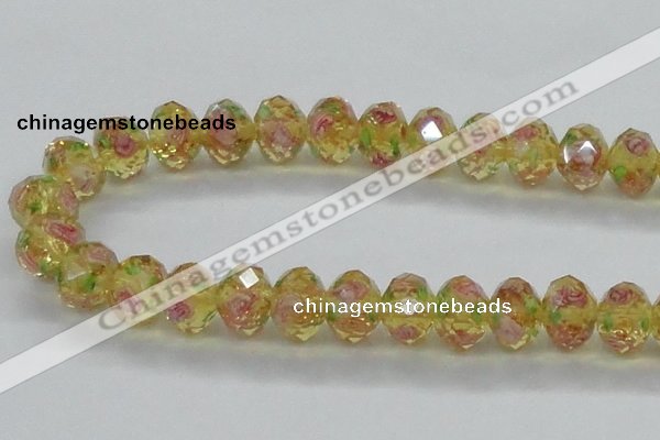 CLG14 13.5 inches 9*12mm faceted rondelle handmade lampwork beads