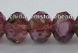 CLG15 13.5 inches 9*12mm faceted rondelle handmade lampwork beads