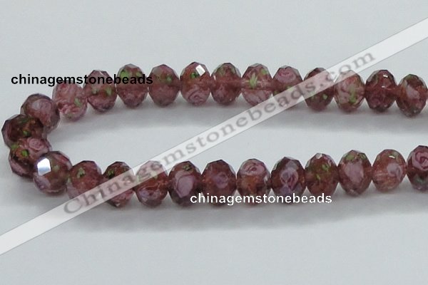 CLG15 13.5 inches 9*12mm faceted rondelle handmade lampwork beads