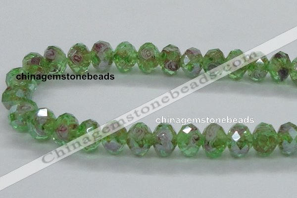 CLG16 13.5 inches 9*12mm faceted rondelle handmade lampwork beads