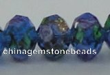 CLG17 13.5 inches 9*12mm faceted rondelle handmade lampwork beads