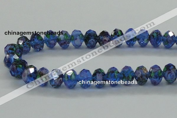 CLG17 13.5 inches 9*12mm faceted rondelle handmade lampwork beads