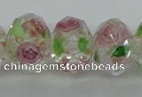 CLG18 13.5 inches 9*12mm faceted rondelle handmade lampwork beads