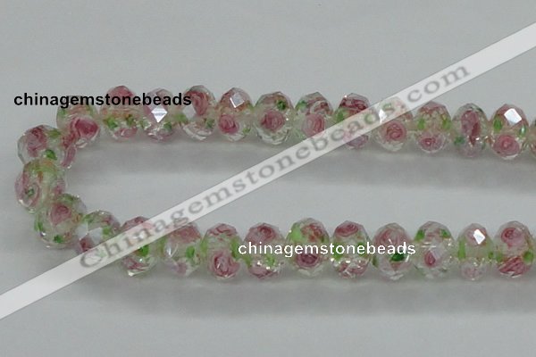 CLG18 13.5 inches 9*12mm faceted rondelle handmade lampwork beads