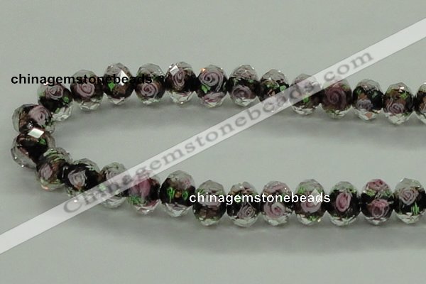 CLG19 13.5 inches 9*12mm faceted rondelle handmade lampwork beads