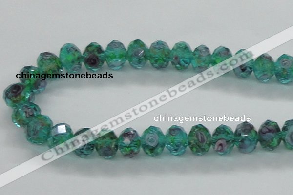 CLG20 13.5 inches 9*12mm faceted rondelle handmade lampwork beads