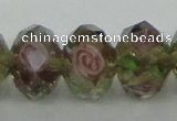 CLG22 13.5 inches 9*12mm faceted rondelle handmade lampwork beads