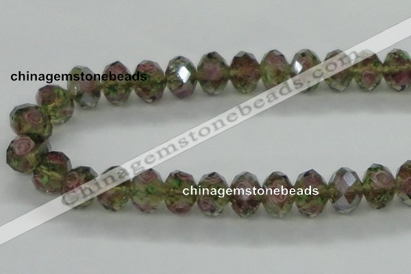 CLG22 13.5 inches 9*12mm faceted rondelle handmade lampwork beads